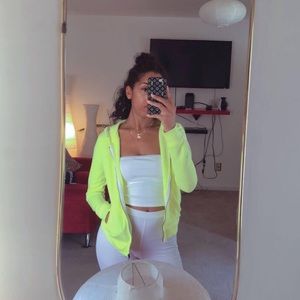 H&M neon zip up hoodie